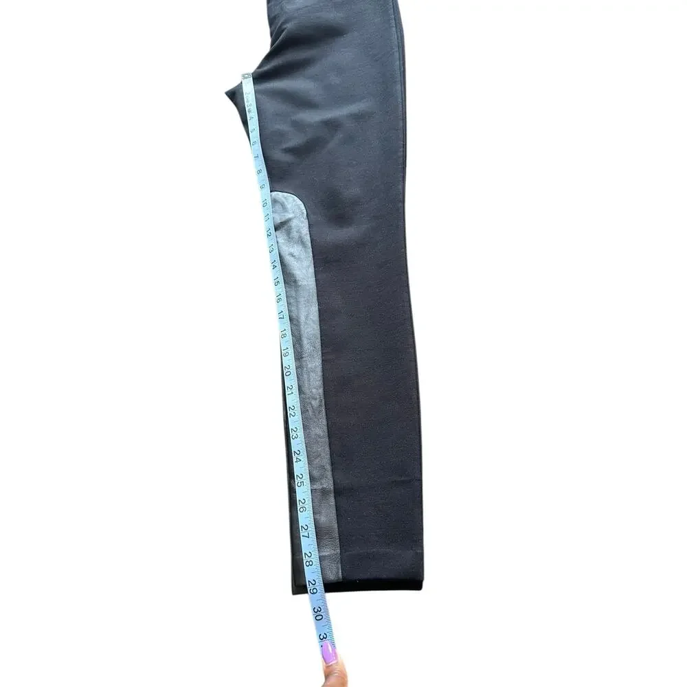 J.Crew Pixie Pant Black Leather‎ Panel Office Career Work Business Ankle Size 6